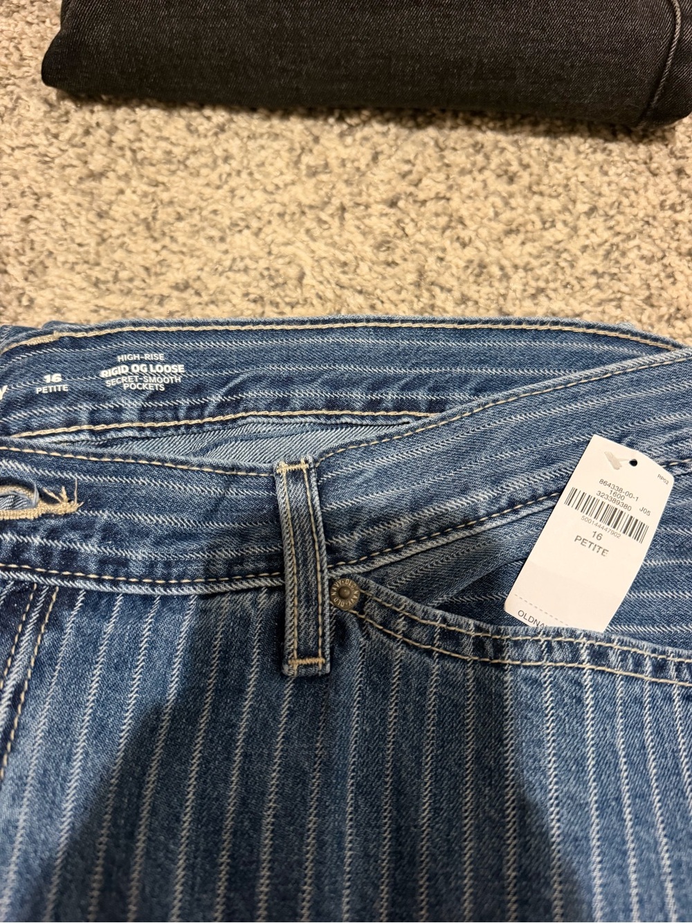 Old navy High-Rise Striped Blue Jeans